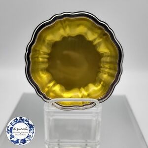 Rogers & Bros Silverplate Round Chippendale Round Yellow Gel Coated Dish
